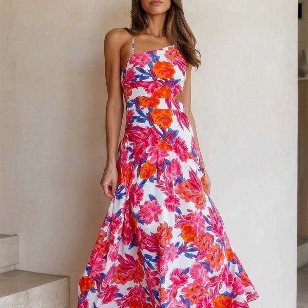 

womens summer dresses fashion backless tied high waist large swing dress, Black;gray
