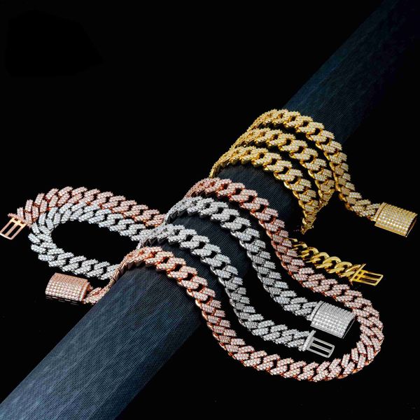 

jewelry woman moissanite 925 silver no stones moossanite miami cuban chain link