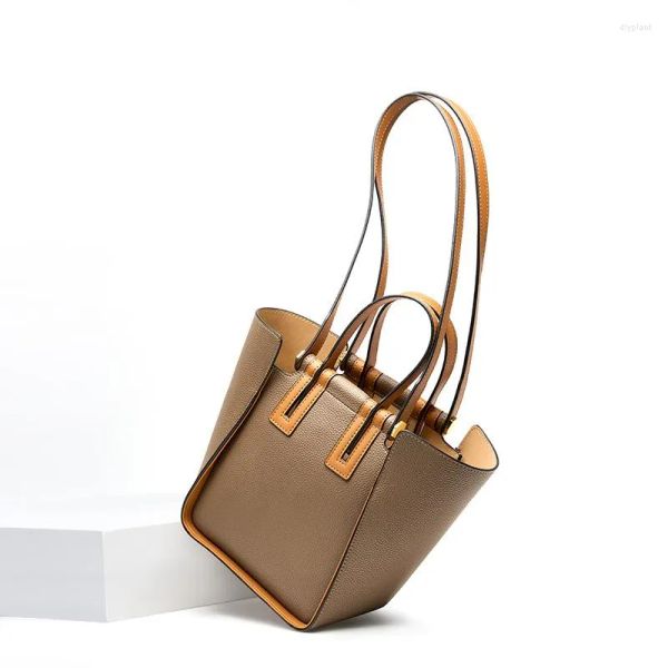 

evening bags 2023 match color leather senior sense cowhide female bag hand bill of lading shoulder large capacity tote