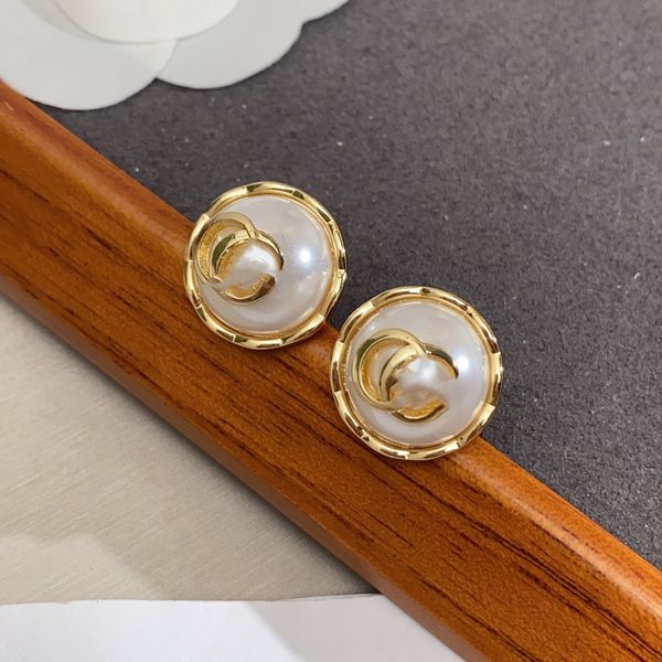 

designer earring double g brand stud earing luxury letter logo pearl earring women fashion hoop jewelry metal ggity crystal charm women&#039, Golden