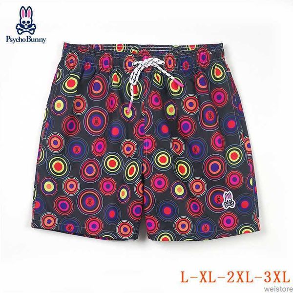 

psycho bunny shorts designer mens ins fashion beach pants skull rabbit printed luxury brand surfing shorts sports quick dried european style, White;black