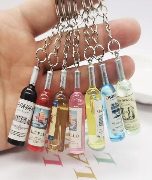 

creative wine bottle keychain pendant simulation bottles key chain bag ornament craft gift7303704, Silver