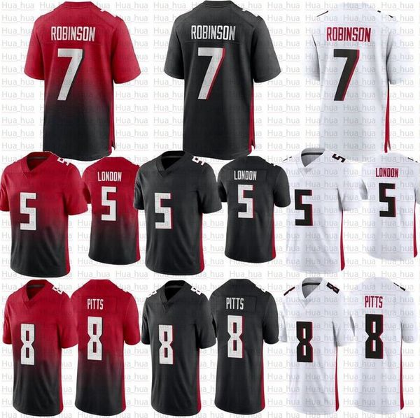 

7 bijan robinson football jersey drake london kyle pitts jerseys, Black;red