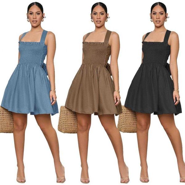 

wrapped chest nipped dresses waist bandage fashion summer womens dress, Black;gray