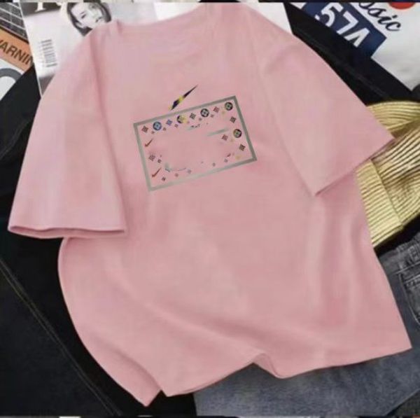 

men's t-shirt women's designer new summer short sleeve colorful cotton printing letter casual fashion black and white pink orange, White;black