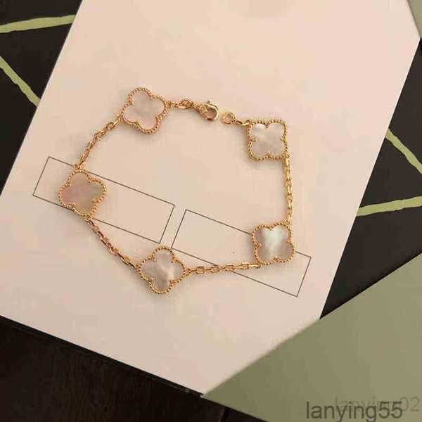 

classic fashion 4/four leaf clover bracelets charm bangle chain gold agate shell mother-of-pearl for women girl wedding day 3uh58 1f2hl, Golden;silver