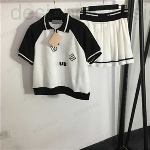 

two piece dress designer women dresses lemon print knot waist short sleeve and high skirt 2 sets luxury clothing s1l7, White