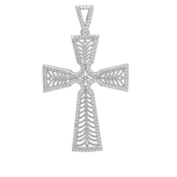 

wholesale latest design fashion cross silver necklace pendant