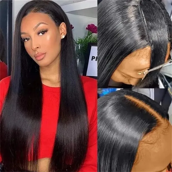 

180 density straight u part human hair wig non lace for women brazilian remy hair glueless human hair natural black v part wigs, Black;brown