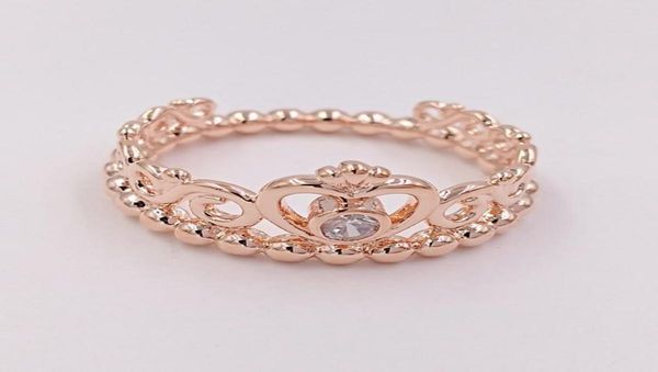 

rose gold plated & 925 sterling silver ring my princess tiara european style jewelry charm crown ring gift andy jewel 180880cz1234111