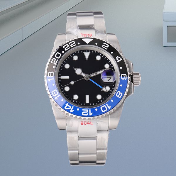 

watch for men gmt batman watches 8215 movement 40mm 18 color ceramic ring luxury men's mechanical automatic movement original box paper, Slivery;brown