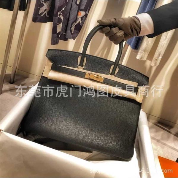 

birkin35 new bag original litchi pattern togo calfskin handheld women's bag