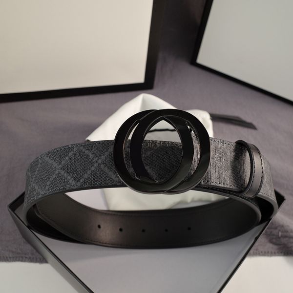 

luxury mens belt designer genuine leather belts width 3.8cm cowskin smooth buckle for man woman gold sliver black color letters plaid casual, Black;brown