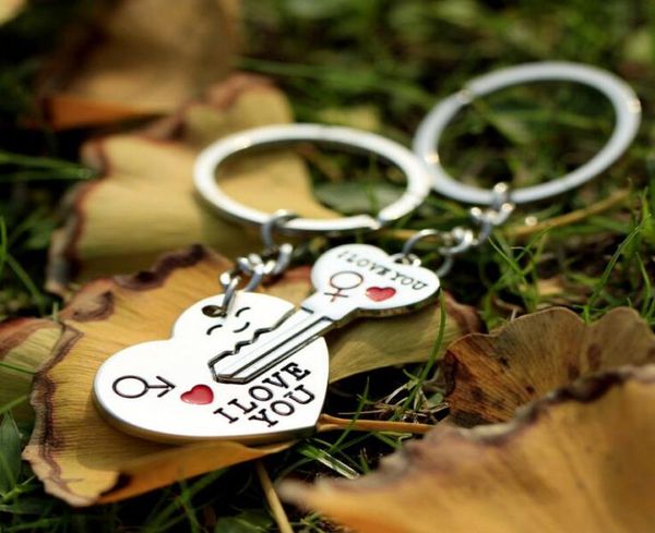 

new couple i love you heart keychain ring keyring key chain lover romantic creative birthday gift6819483, Silver