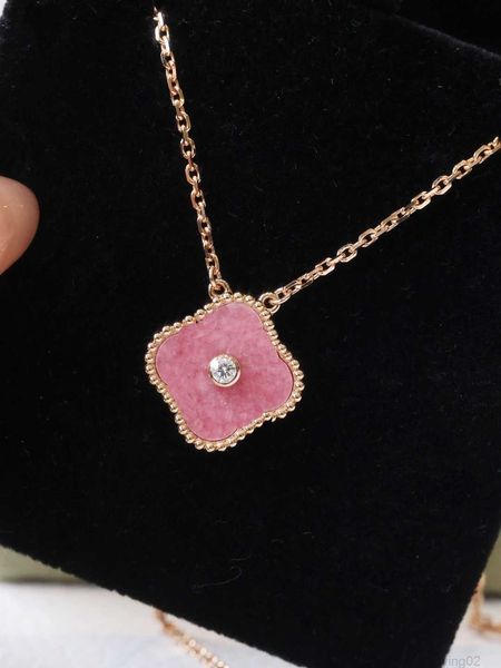 

fashion classic necklace jewelry leaf clover charm pink colour withdiamonds designer jewelry necklaces for women chirstmas thanksgiving day, Silver