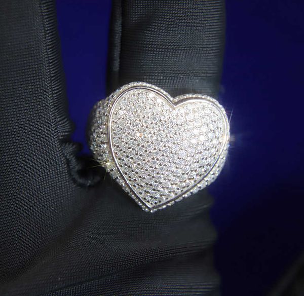 

customized hip hop ring solid silver with iced out moissanite men's cuban ring for rapper jewelry