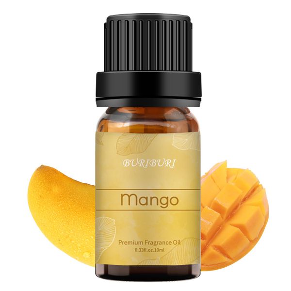 

buriburi mango essential oil 100% pure 10ml, undiluted, natural, organic aromatherapy oil for diffusers, soap making candles