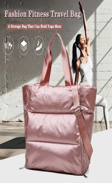 

women gym sports bag waterproof swimming yoga mat pink weekend travel duffle bags for fitness shoulder handbag9569343