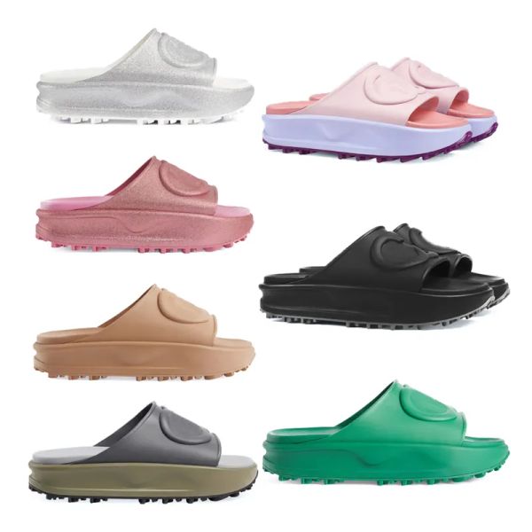 

2023 new women's slide sandal with interlocking g designer sandals platform slide women mens slippers flip flops summer shoes fashion w, Black
