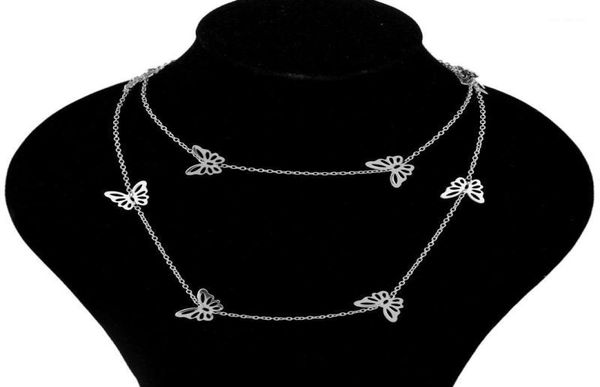 

2020 small animal butterfly stars chain necklaces for women silver color clavicle chain necklaces jewelry accessories17183249