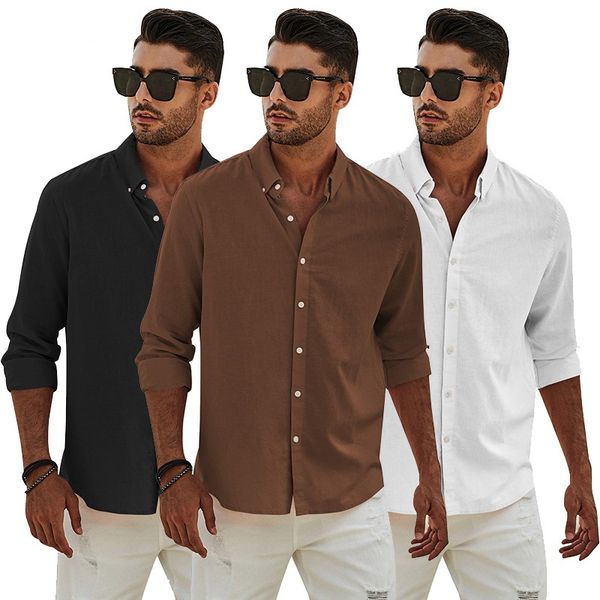 

wholesale solid color slim-fit polyester long sleeve shirts for men, White