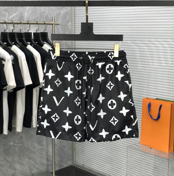 

designer mens shorts summer drawstring pants cartoon printed sweatpants trend new cotton capris casual plus size clothing, White;black