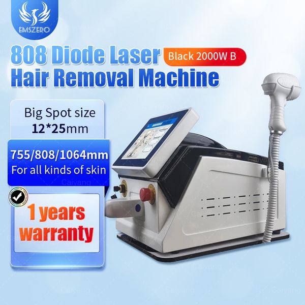 

808nm diode laser hair removal machine sapphire contact cooling head painless laser 755 808 1064 epilator, Black