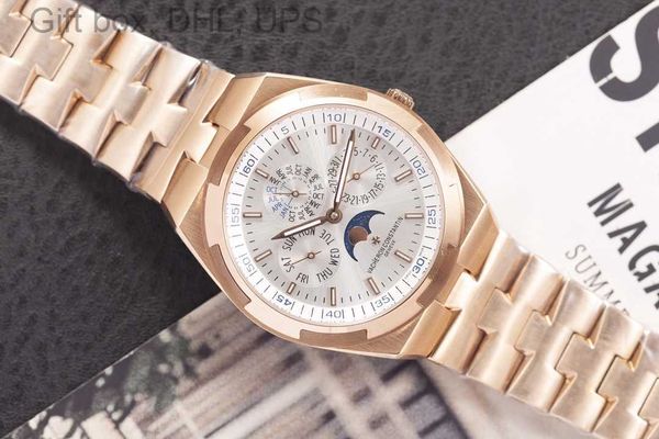 

automatic mondphasen thin vacherosn superclone watch constans phase overeas mechanical watch designer ultra 4300v moon perpetual display cal, Slivery;brown