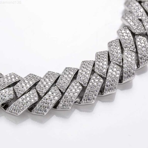 

12mm 20inches cuban silver moissanite chain round cut moissanite diamond price for engagement ring or bracelet jewellery gra