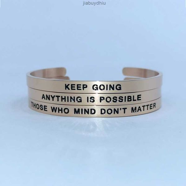 

3mm 6mm rose gold plated jewelry engravable reminder positive inspired quote message mantra cuff bracelet rainbow bangle, Silver
