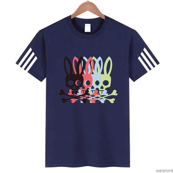 

psycho bunny shirt mens designer t-shirt ins fashion letter casual summer short sleeve skull rabbit printed t shirt women's tees crew n, White;black