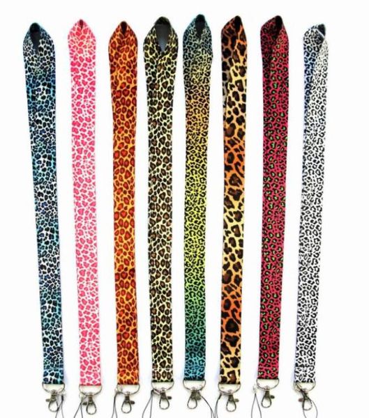 

new 10 pcs leopard print universal mobile phone strap anime cartoon key chain neck lanyard badge holder strap k0045810624, Silver