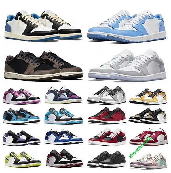 

2023 new jumpman 1 low trainers 1s basketball shoes og fragment design university blue unc black shadow light smoky grey men women sneakers