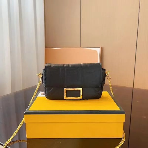 

evening bags baguette bag crossbody bags women shoulder handbag two color splicing chain purse gold hardware buckle interior compartment zip