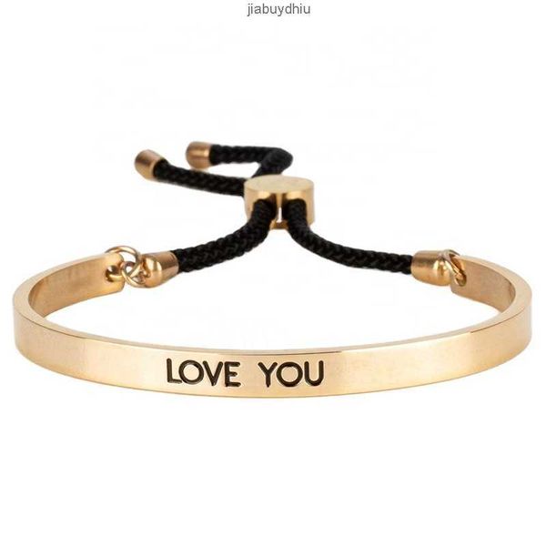 

wholesale 18k goldenes plated cuff engraved love you armand fashion love moments bracelets for gift, Silver
