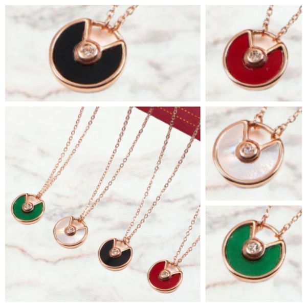 

high edition designer necklace single sided amulet charms pendant couple crystal love pendant necklaces necklace luxury designer pendant col, Silver