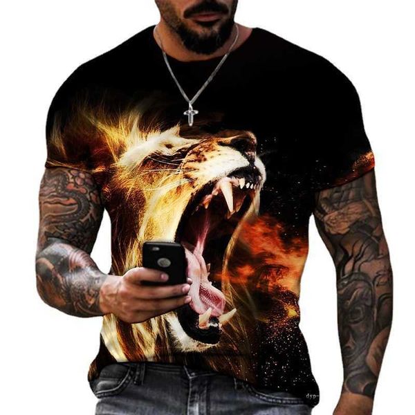 

tiger 3d printed men's t-shirt summer fashion trend hells angels t shirts for men tshirts brands 2023{category}, White;black