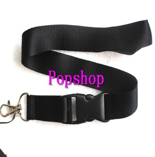 

solid black color lanyard neck strap lanyard whole fukuan9280325, Silver