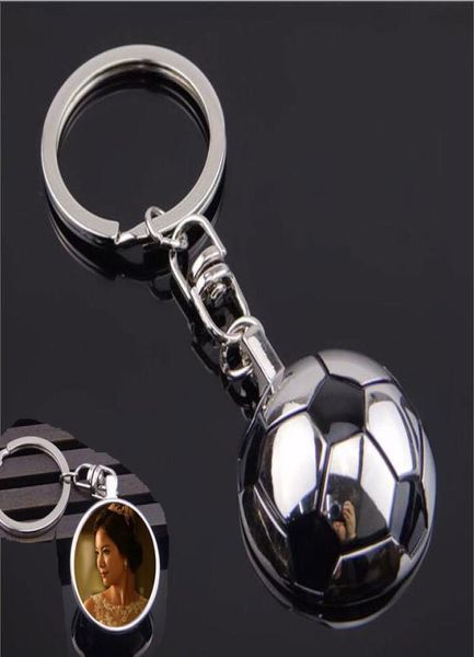 

sublimation blank metal football sport key ring chain heart transfer printing diy custom keychains consumables material9821362, Silver
