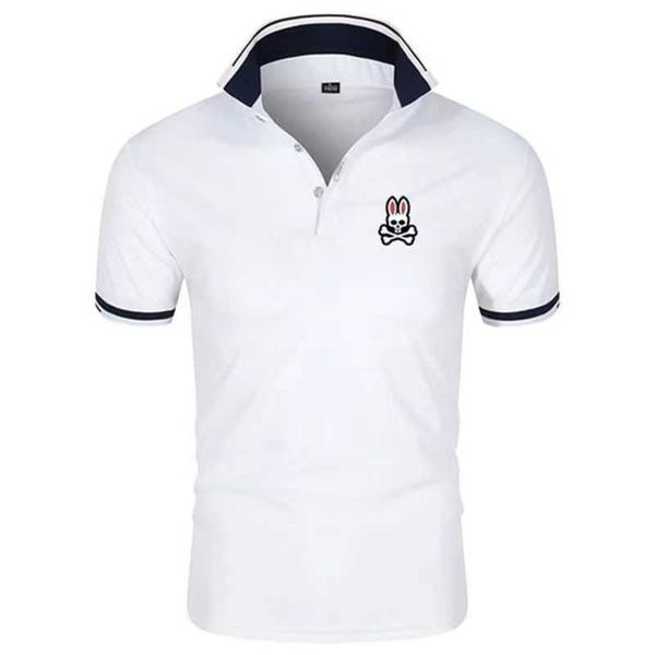

men's mens polos combed cotton summer clothing short sleeve business design animal pattern psycho bunny t shirt casual striped designer, White;black