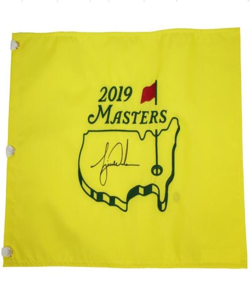 

tiger woods signed autographed 2019 masters embroidered flag6561544