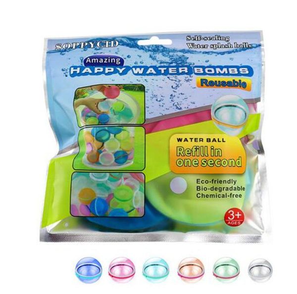 

reusable water balloons toy silicone rapid fill water balls backyard pool and beach outdoor toys for kids teens adults softball fi8138054