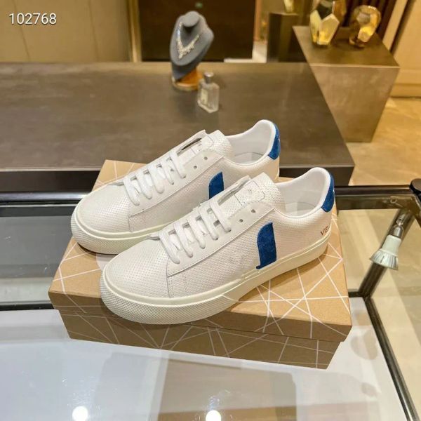 

casual shoes asual french veja men 's women flat leather sneakers small white classic v-shaped color matching, Black