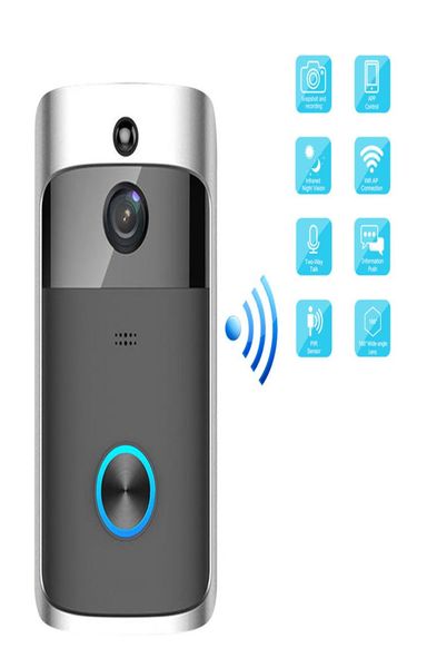 

hd 720p wifi video doorbell camera ir night vision 3way audio battery operation door phone intercom7362386