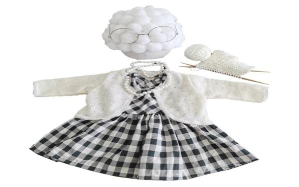 

born pography props costume infant baby girls cosplay grandma clothes po shooting hat outfits 2202241695033, White