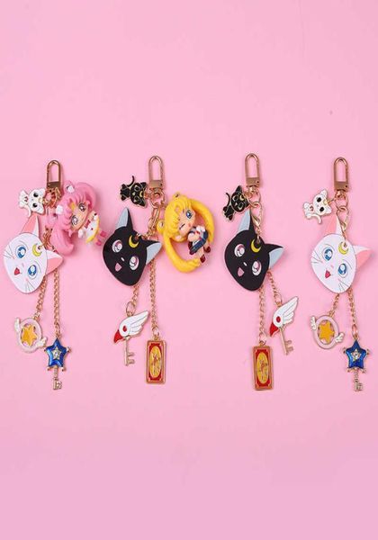 

ins girl heart sailor moon key chain car key chain school bag pendant couple doll g10195154685, Silver