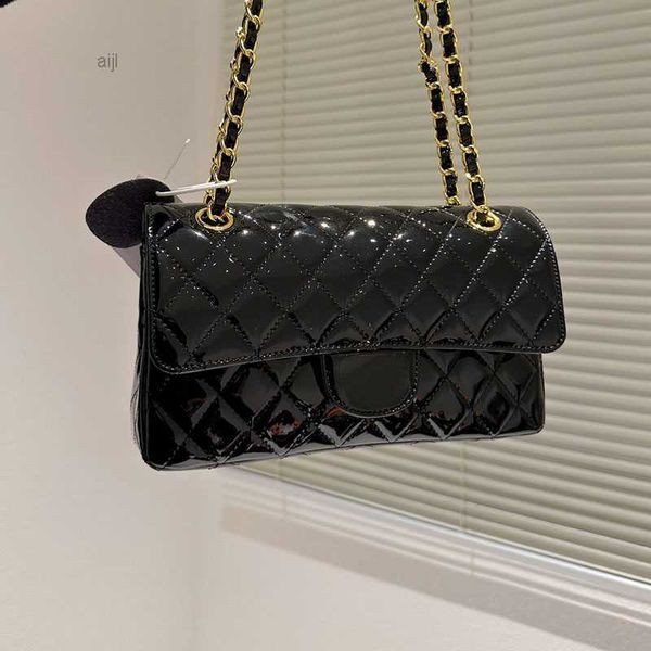 

cc bags luxury brand shoulder women vintage large capacity classic flap bag patent leather diamond lattice crossbody w