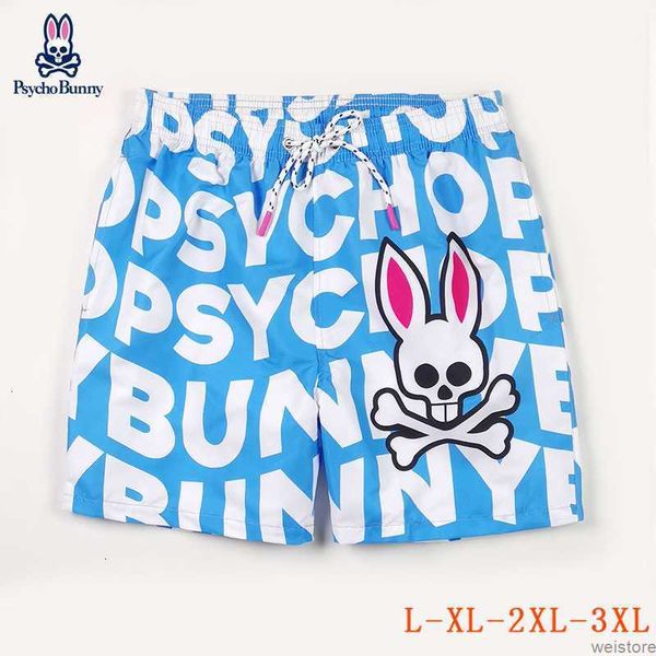 

psycho bunny shorts designer mens ins fashion beach pants skull rabbit printed luxury brand surfing shorts sports quick dried european style, White;black