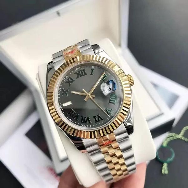 

u1 grade aaa high-end quality men automatic mechanica watch day date 41mm stainless steel arabic numerals sapphire swim designer datejust wa, Slivery;golden