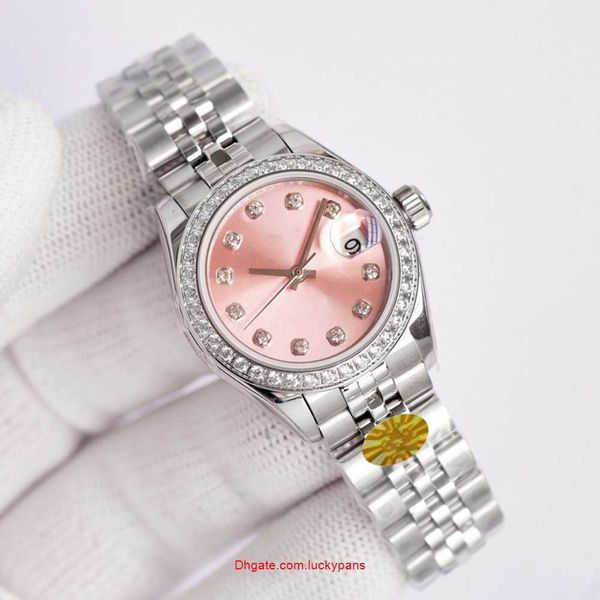 

r olax luxury business womans watch 31mm 28mm automatic mechanical watches stainless steel strap diamond dial design waterproof wristwatch g, Slivery;black
